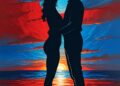 man, woman, love, in love, romance, relation, nature, sea, red, blue, ai generated-8923382.jpg